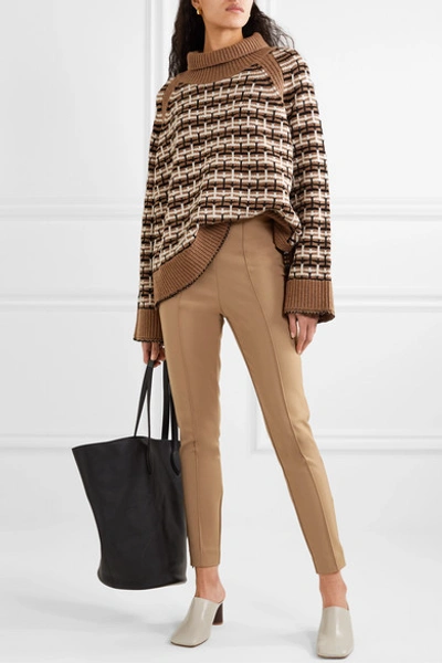 By Malene Birger Adelio Stretch Cotton-blend Cady Skinny Trousers In Camel  | ModeSens