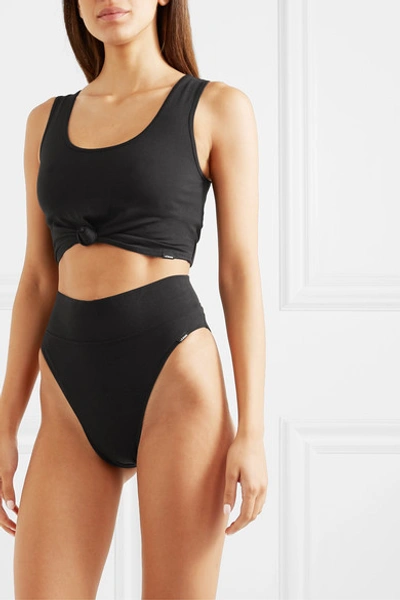 Shop Lé Buns Taylor Set Of Two Stretch-organic Cotton Briefs In Black