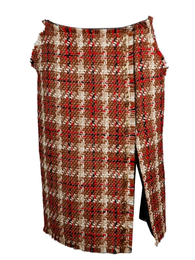 Shop Versace Brown Skirt