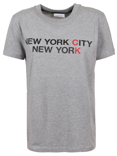 Shop Calvin Klein Grey Cotton T-shirt