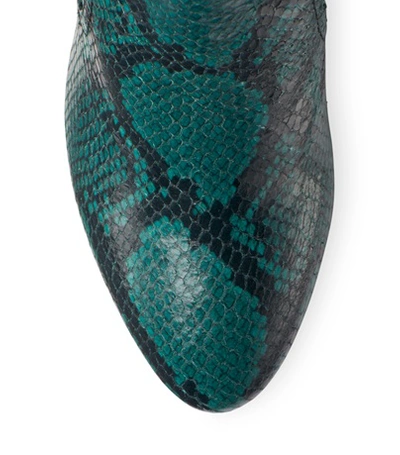Shop Stuart Weitzman Livia 80 In Emerald Python Printed Leather