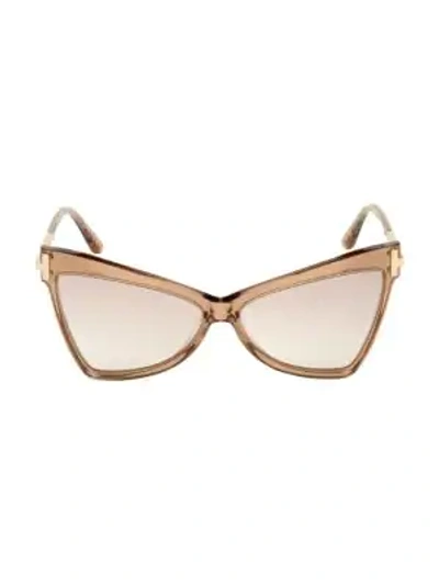 Shop Tom Ford Women's Tallulah 61mm Cat Eye Sunglasses In Beige