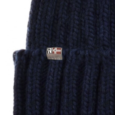 Shop Napapijri Semiury Bobble Hat Navy