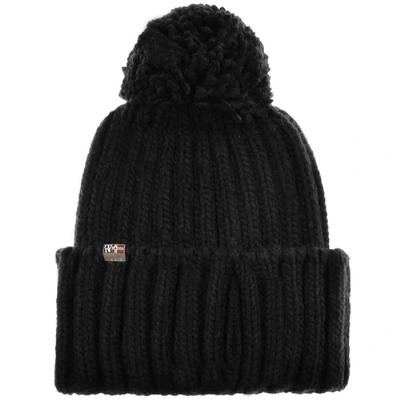 Shop Napapijri Semiury Bobble Hat Black