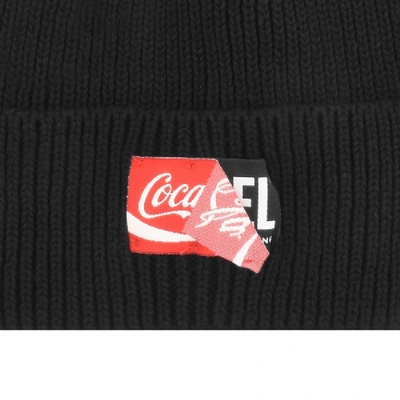 Shop Diesel X Coca Cola Logo Beanie Hat Black