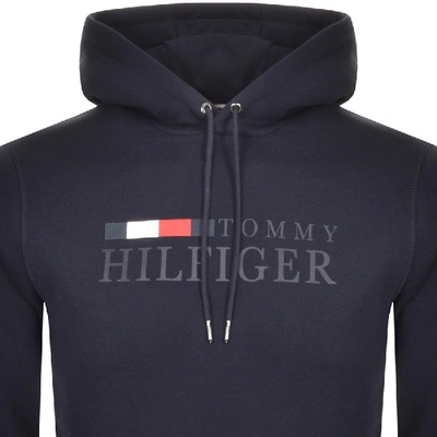 Shop Tommy Hilfiger Logo Hoodie Navy