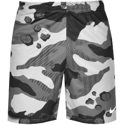 Shop Nike Training Dry Camo Logo Swim Shorts Grey