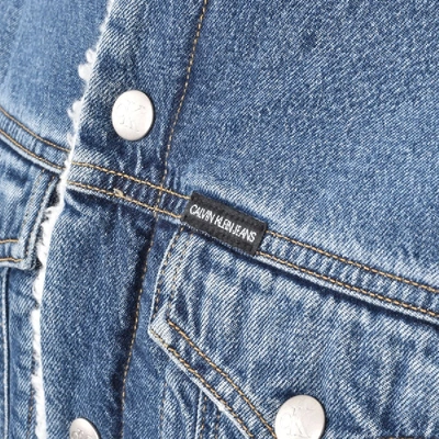 Shop Calvin Klein Jeans Denim Sherpa Jacket Blue