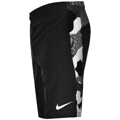 Shop Nike Training Fly Camo Logo Swim Shorts Black