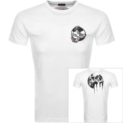 Shop Diesel T Diego Short Sleeved Printed T Shirt White