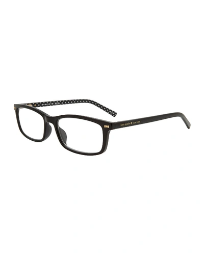 Shop Kate Spade Jodie 2 Two-tone Rectangle Readers In Black/white