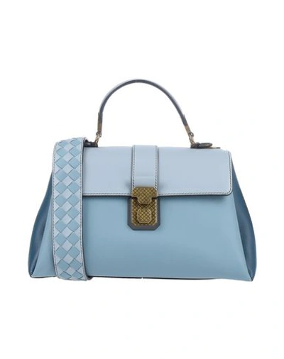 Shop Bottega Veneta Handbags In Sky Blue