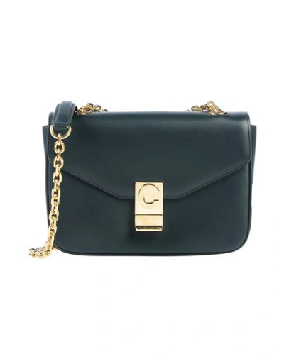 Shop Celine Handbags In Dark Green