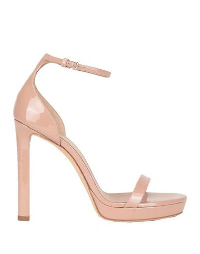 Shop Saint Laurent Sandals In Pale Pink
