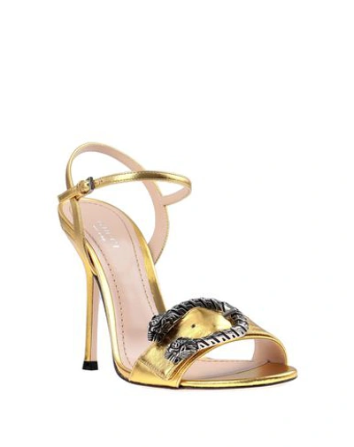 Shop Gucci Sandals In Yellow