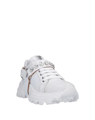 Miu Miu Crystal Harness Platform Sneaker In Bianco | ModeSens
