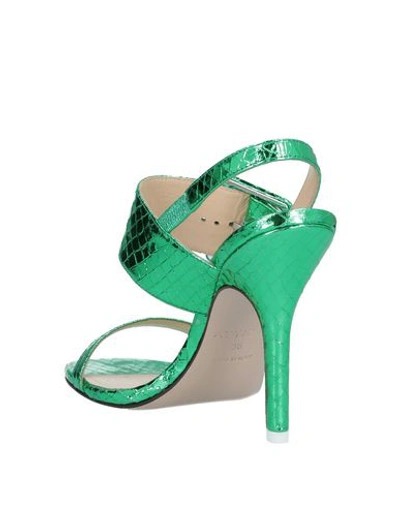 Shop Attico Sandals In Emerald Green