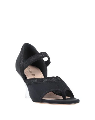 Shop Dior Toe Strap Sandals In Black
