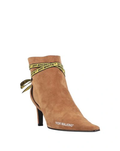 Shop Off-white Ankle Boot In Camel