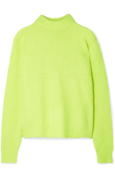 Shop Tibi Cozette Neon Alpaca-blend Sweater In Bright Yellow