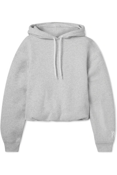 Shop Alexander Wang T Stretch-cotton Jersey Hoodie In Light Gray