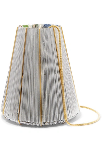 Shop Vanina Le Cannelé Gold-plated And Woven Shoulder Bag In Silver