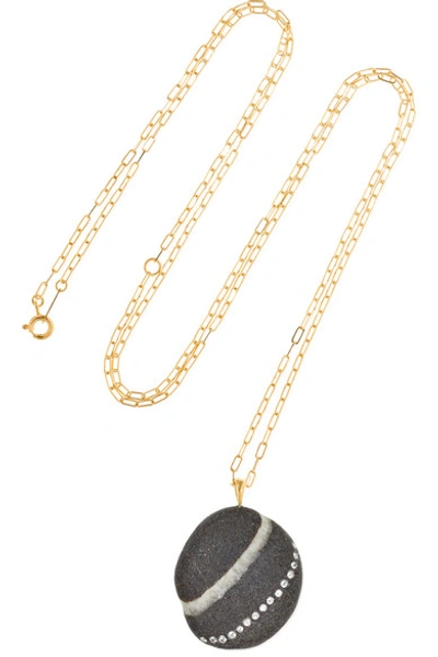 Shop Cvc Stones Round 18-karat Gold, Stone And Diamond Necklace