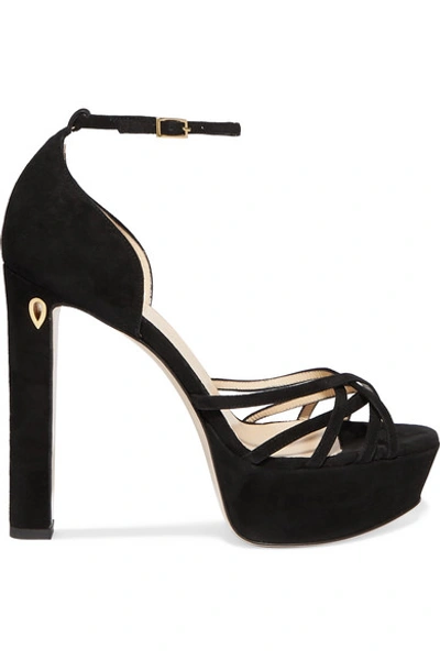 Shop Jennifer Chamandi Roby 130 Suede Platform Sandals In Black