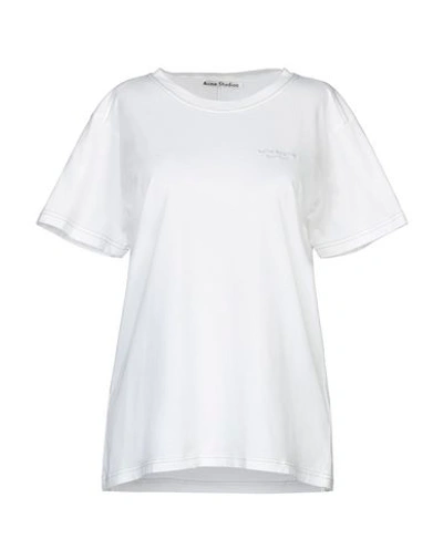 Shop Acne Studios Woman T-shirt Ivory Size M Cotton