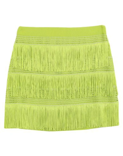 Shop Alberta Ferretti Woman Mini Skirt Acid Green Size 4 Acetate, Silk, Polyamide