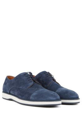 hugo boss blue suede shoes