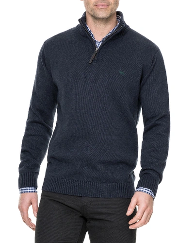 Shop Rodd & Gunn Men's Merrick Bay Half-zip Cotton Sweater In Ink
