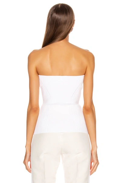 Shop Cushnie Strapless Fitted Knit Top In White