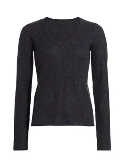 Shop Atm Anthony Thomas Melillo Cashmere V-neck Sweater In Charcoal