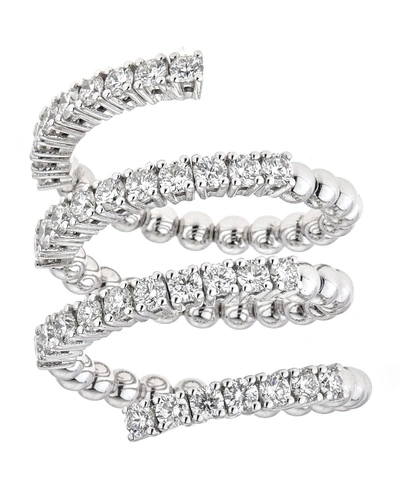 Shop Zydo 18k White Gold Diamond Coil Ring
