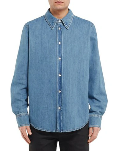 Shop Calvin Klein 205w39nyc Denim Shirts In Blue