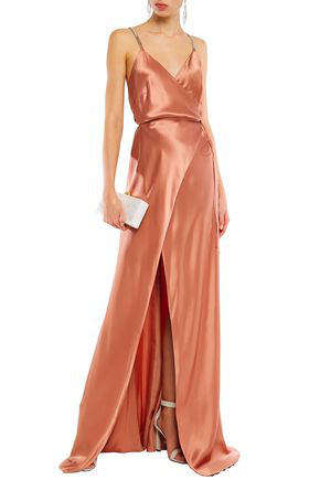 michelle mason chain wrap gown