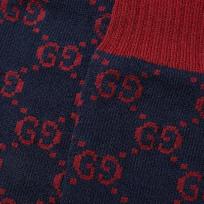 Shop Gucci Gg Jacquard Sock In Blue