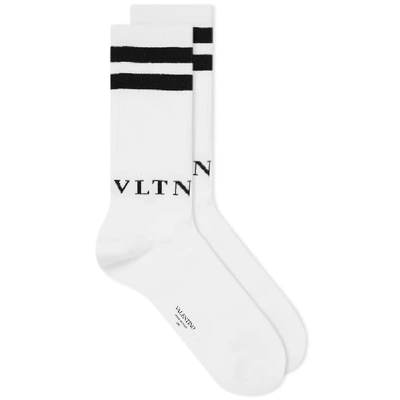 Shop Valentino Vltn Sport Sock In White
