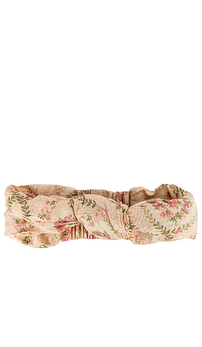 Shop Loveshackfancy Sheridan Headband In Rose Hemp