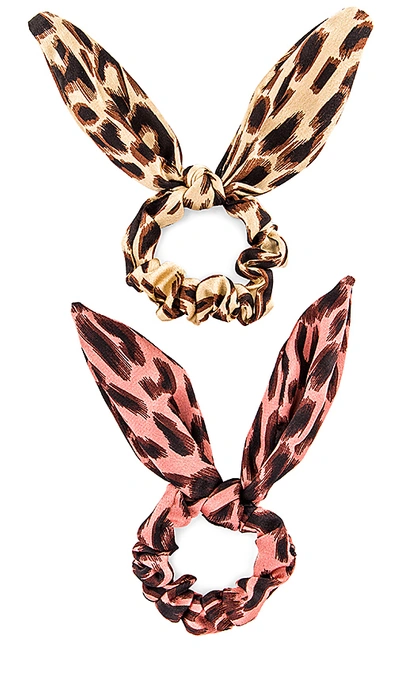 Shop Lele Sadoughi Rabbit Ear Scrunchie In Leopard