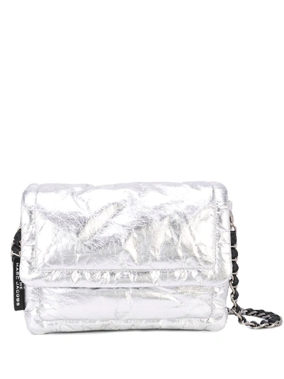 Shop Marc Jacobs The Pillow Shoulder Bag In Silver