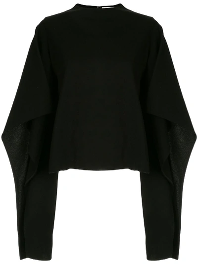 Shop Akira Naka Draped Design Jumper In Black