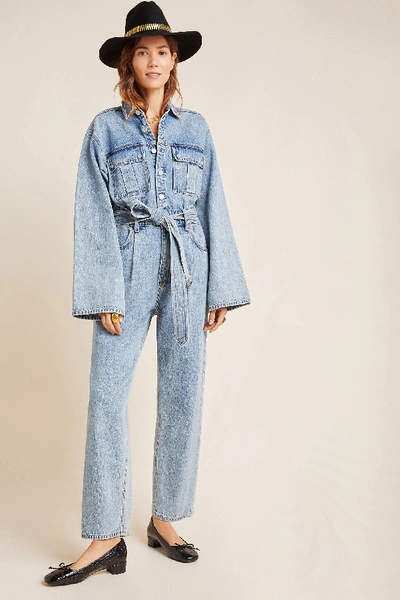 Shop Agolde Tatum Denim Jumpsuit In Blue