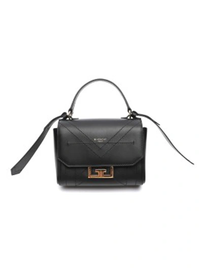 Shop Givenchy Eden Mini Black Leather Bag In Grey
