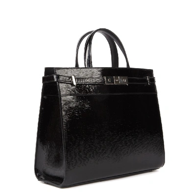 Shop Saint Laurent Manhattan Black Small Leather Bag