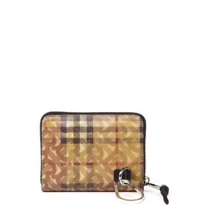 Shop Burberry Tpu Wallet With Zip And 3d All Over Print In Neutrals