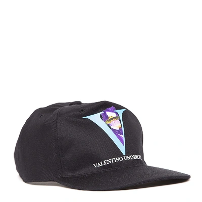 Shop Valentino V Face Ufo Baseball Hat In Black