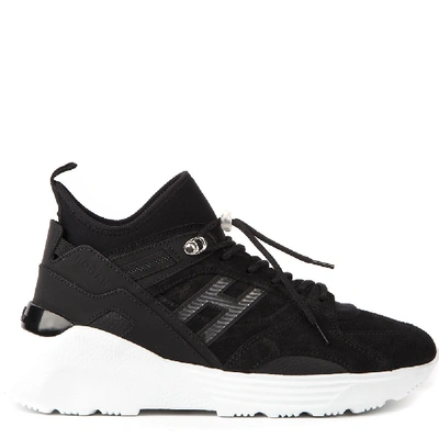 Shop Hogan Active One Black Suede Sneaker