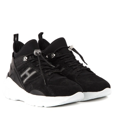 Shop Hogan Active One Black Suede Sneaker